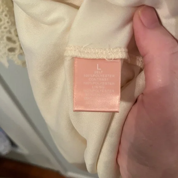 Lace Crochet Mini Dress in Cream - Women - Picture 6 of 7